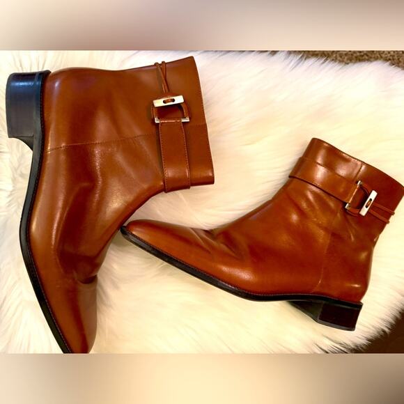 Talbots Leather Ankle Boots Stylish Brown Leather Ankle Boots - Picture 1 of 6
